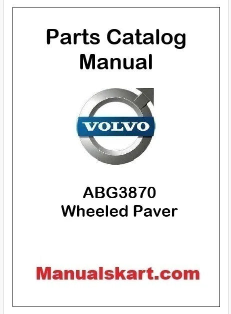 Volvo ABG3870 Wheeled Paver Pdf Parts Catalog Manual